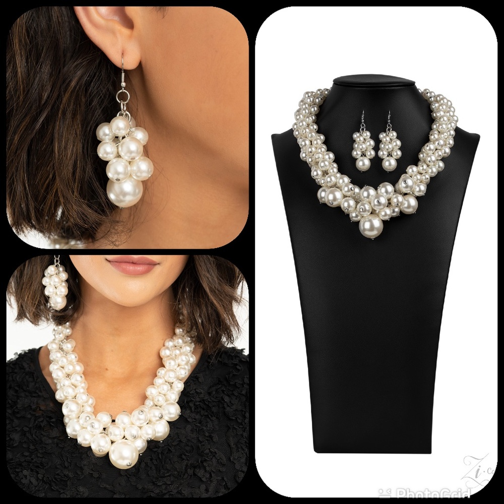 Pearl earring and necklace set